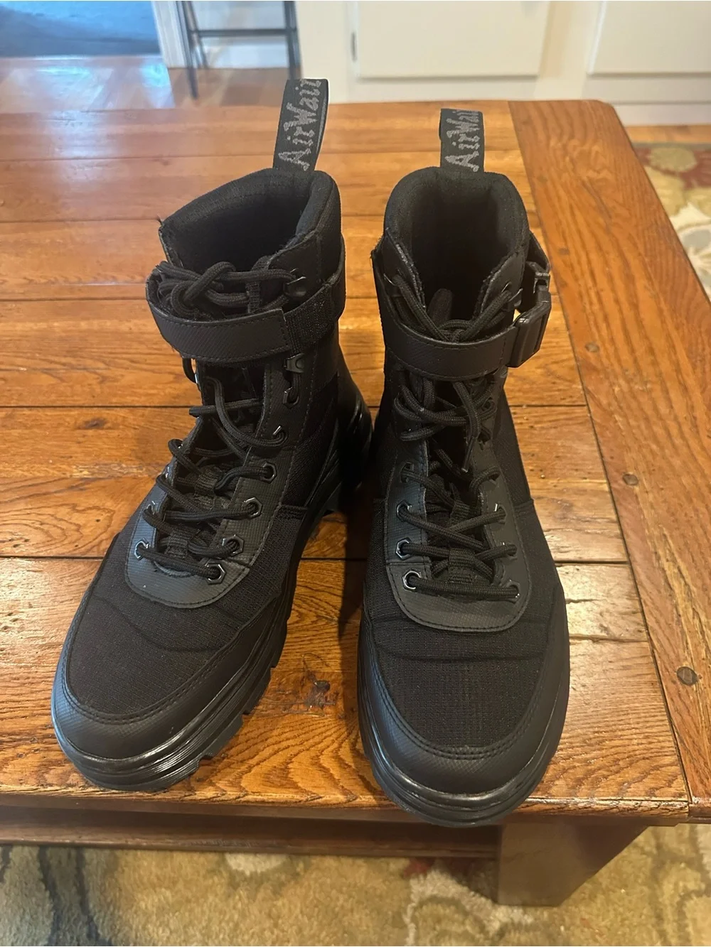 Dr Martens Men's Black comb Tactical Lace-Up Boots with Ankle Strap size 8